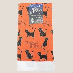 Disney NEW Kitchen Towel Thackery Binx Hocus Pocus Halloween Black Cat NWT